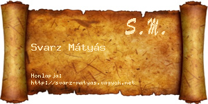 Svarz Mátyás névjegykártya